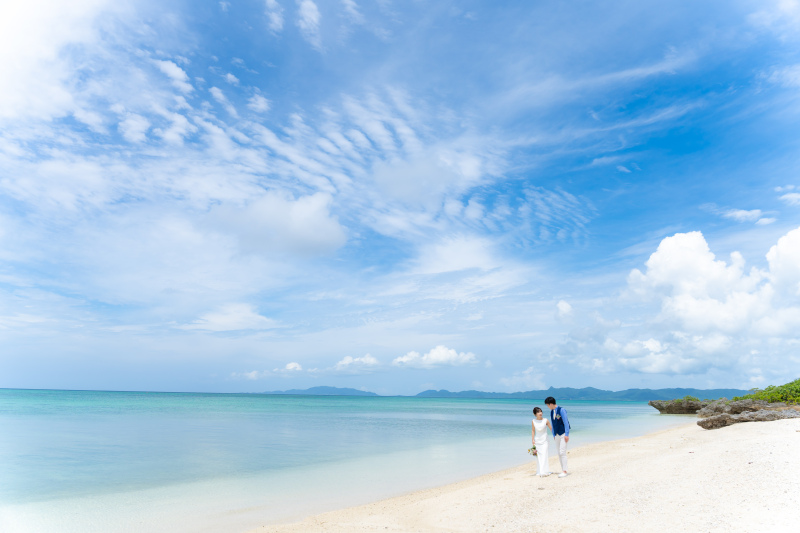 青い海とお二人のショット✳︎✳︎