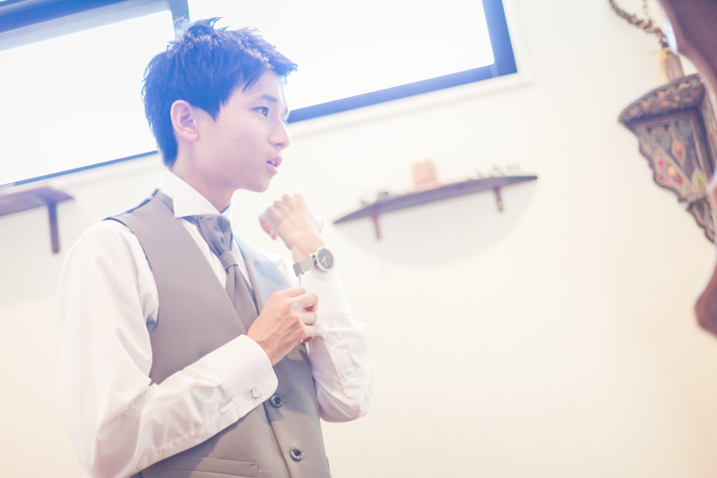 新郎様のお支度・・・♪