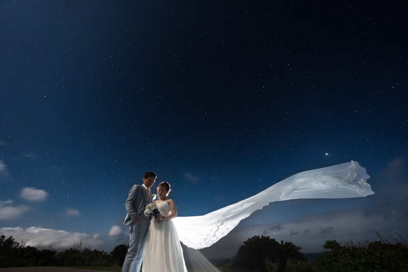 風になびくベール