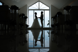 チャペルとビーチで撮影