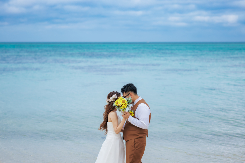 向日葵のブーケと