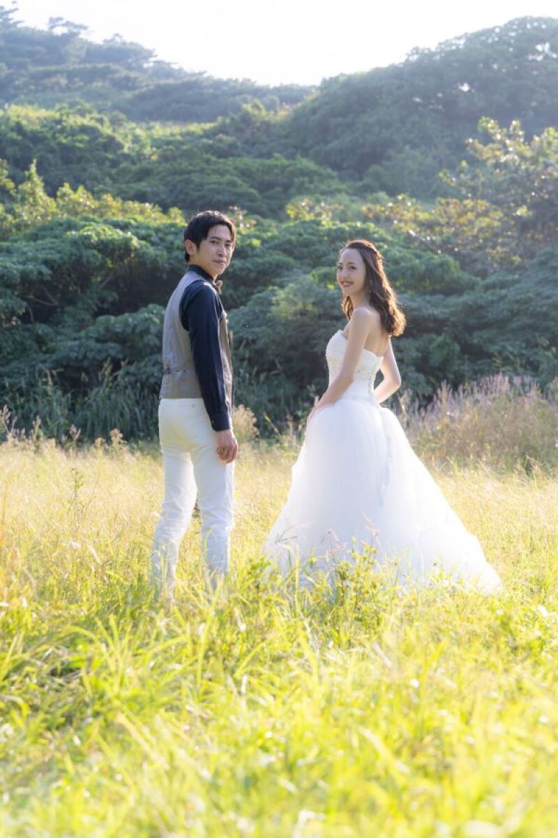 グリーンと黄緑のコントラスト