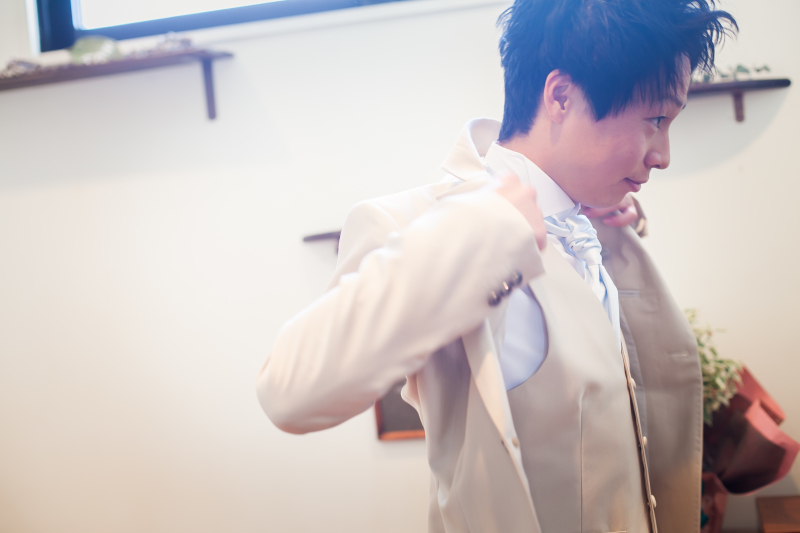 シャンパンカラーのタキシード☆