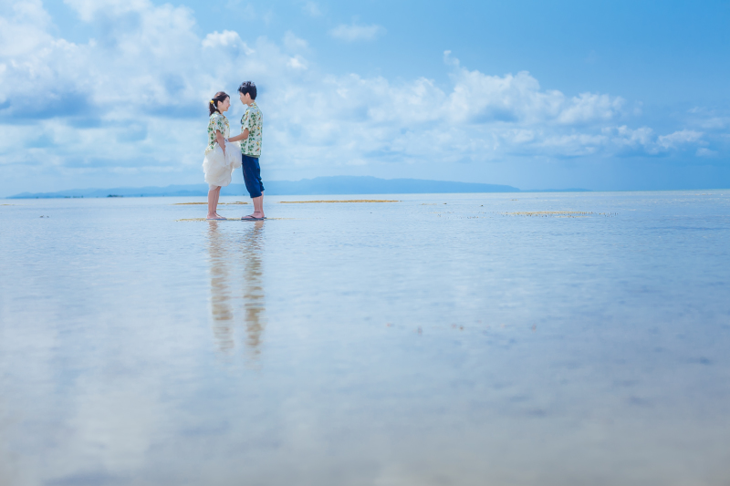 水面に映る二人❤︎