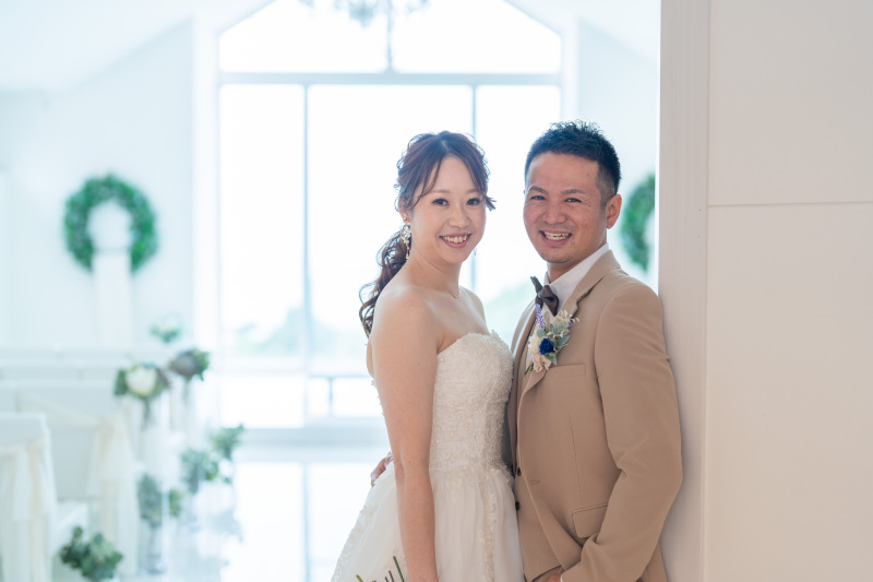 チャペル入口で