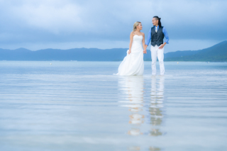 透明度高い海で‥。