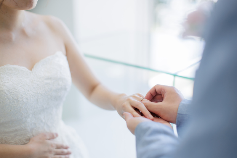 指輪交換のシーン