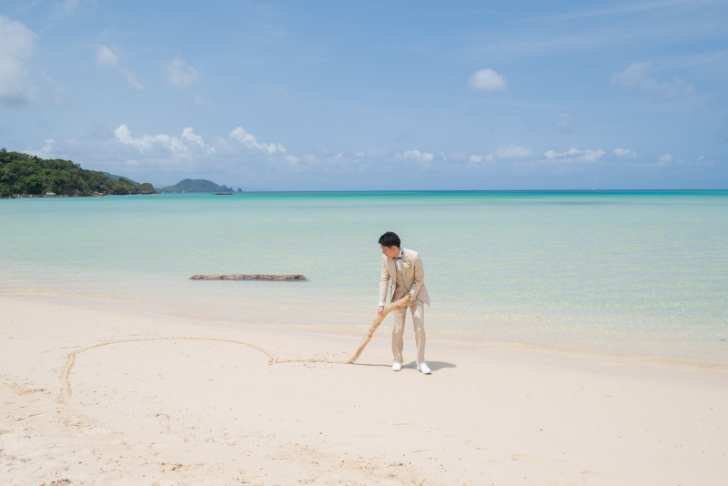 砂浜にお絵かき!!!