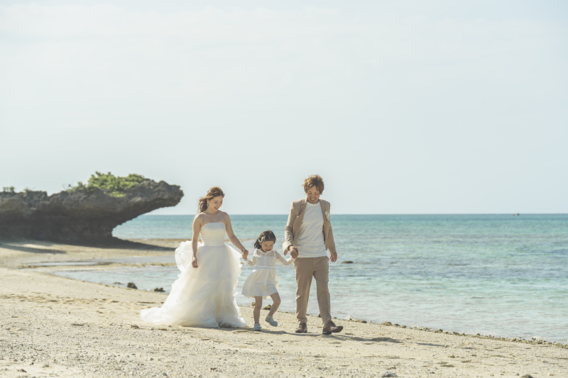 3人でウェディングフォト