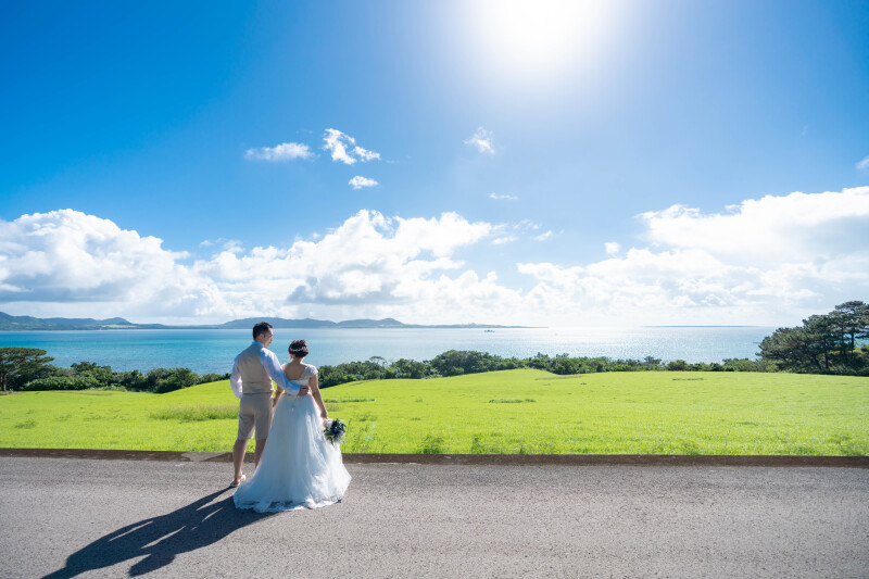 冬の晴れの日、石垣島の海で撮影♪