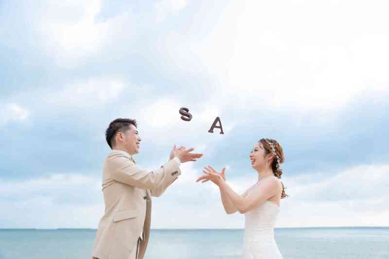 イニシャルのオブジェでの1枚