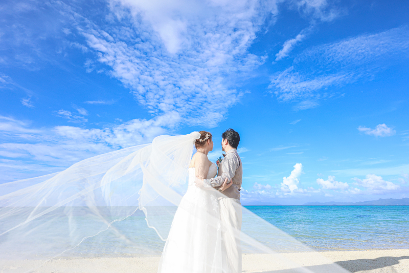 ベールをなびかせて