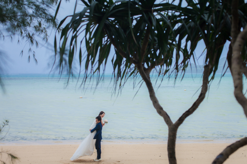 背景に石垣の青い海を入れて♪