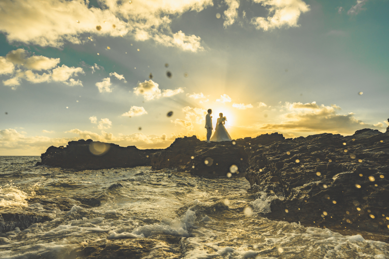 青い海もサンセットも