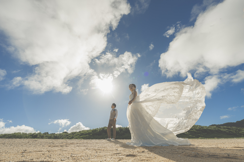 真っ青な空の下で、ビーチ撮影♪