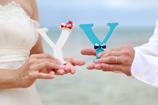 手作りイニシャルブロック♪