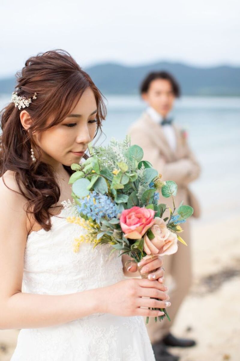 ハーフアップで