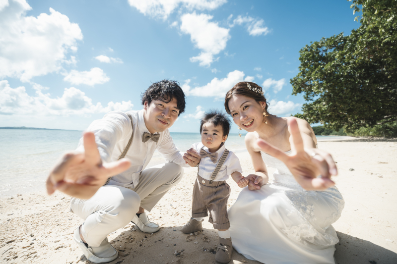 【ベビーシッター付きビーチ＆グリーン撮影プラン】お子様と一緒に撮影を楽しもう！