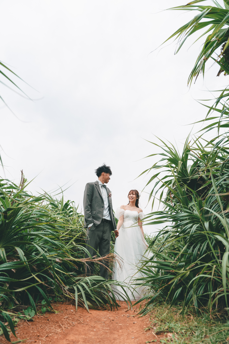 南国らしい葉っぱに囲まれて