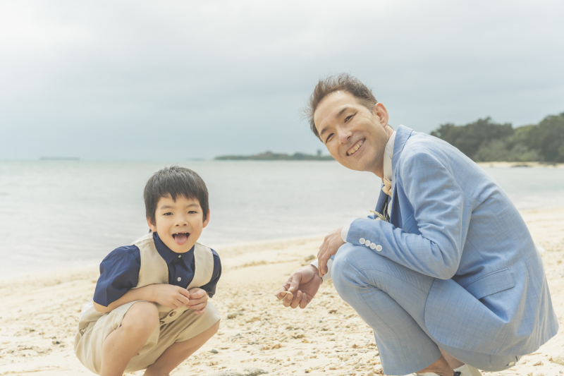 新郎様とお子様