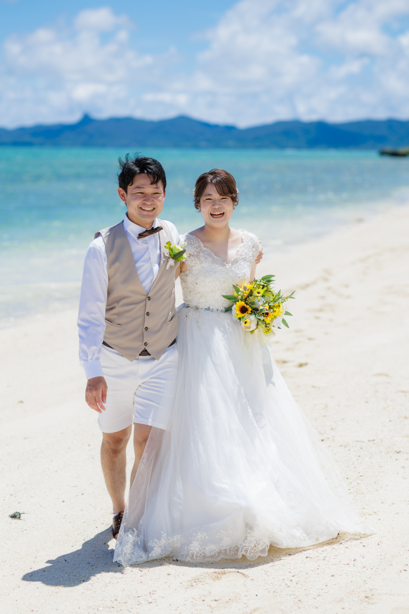 海でのお二人揃って