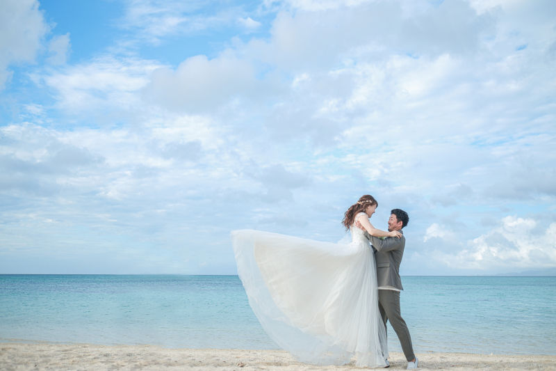 青い海と、サンセットと
