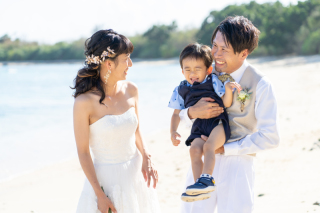 ご家族みんなで！天然ビーチサンセット撮影