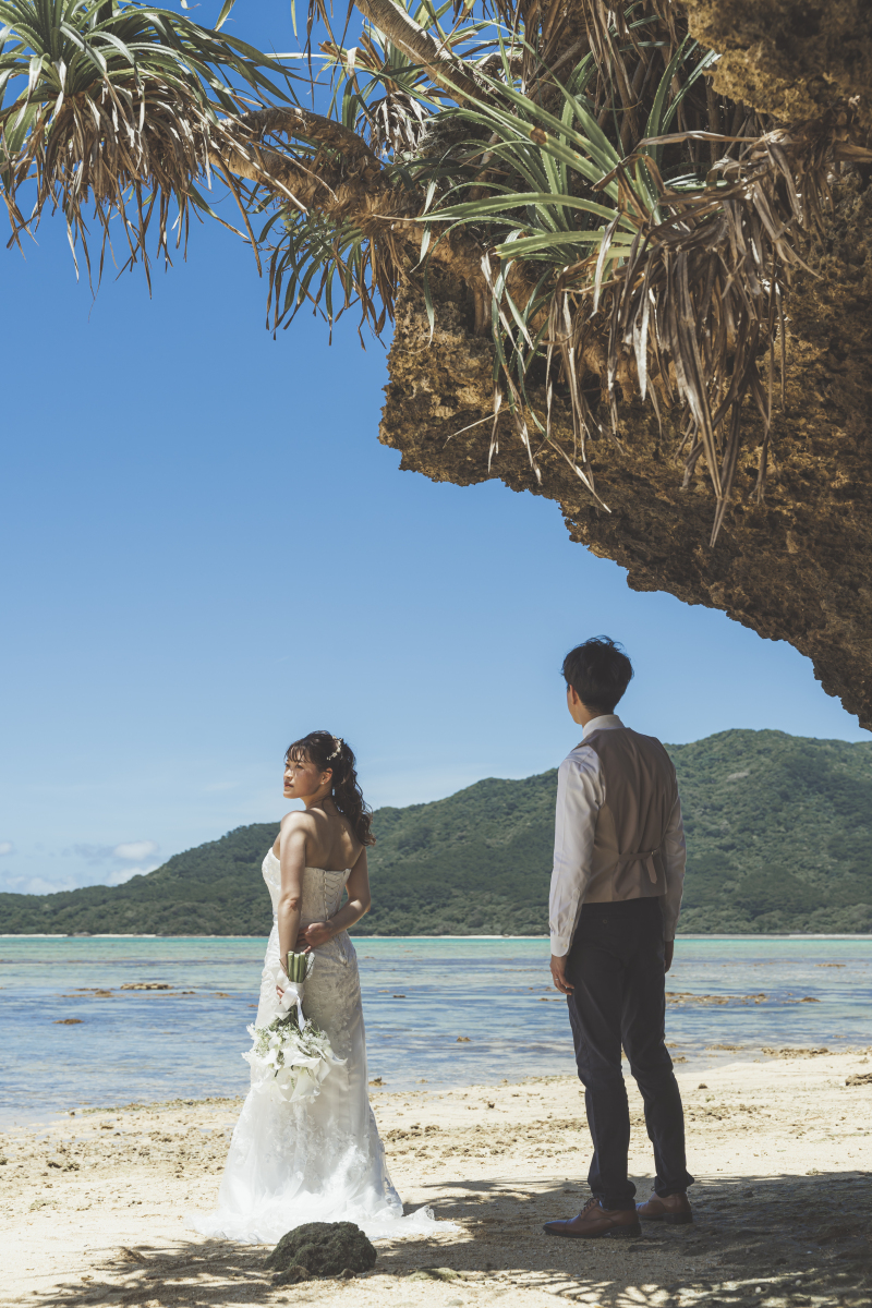 海を眺めるおふたり