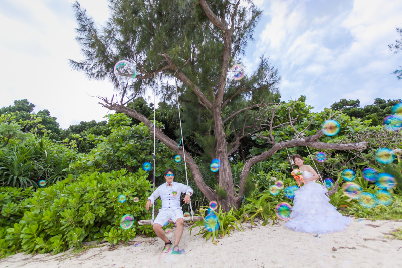 シャボン玉とブランコと