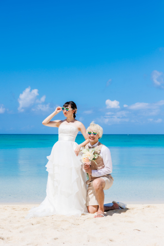 小物と合わせて！天然ビーチ撮影