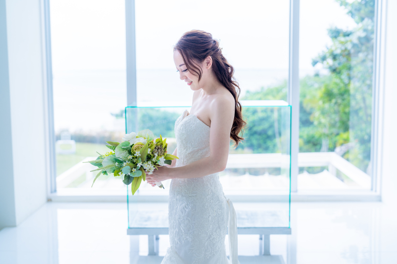 ブーケを見つめて