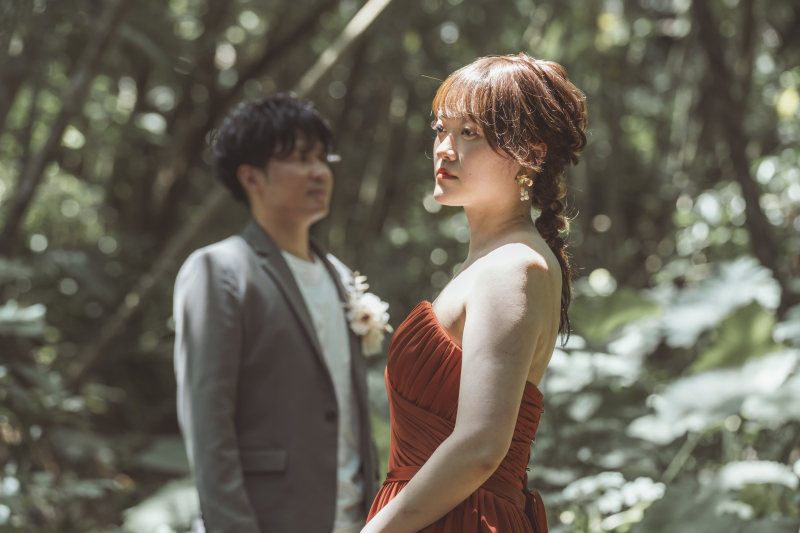 ドレスチェンジで、テラコッタドレスに