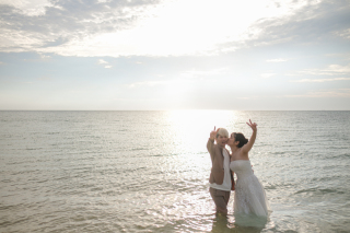ロマンチックなビーチサンセット撮影！