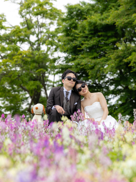 クールな花畑デート