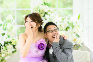 前撮り×屋外ガーデンスタジオ×色打掛×カラードレス