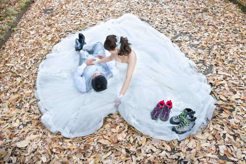 落ち葉の絨毯で