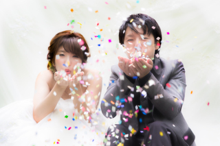 前撮りアイテムで楽しく撮影♪