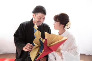 白無垢とガーデンウェディング