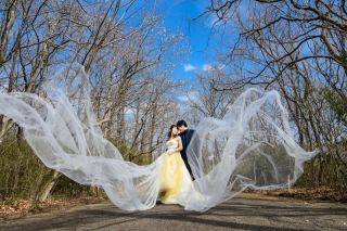 古民家とガーデンで。和装2着と洋装1着