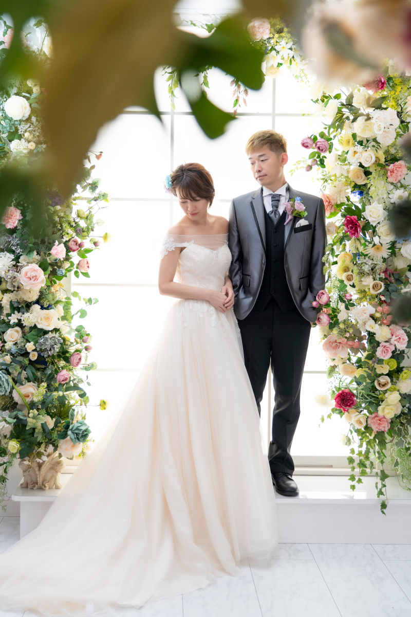 お花に囲まれて