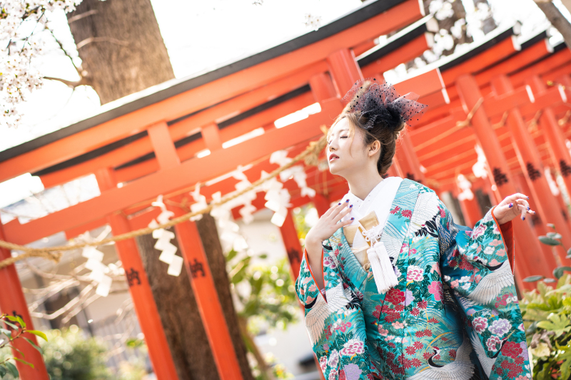 和装も実際に羽織ってご確認できる