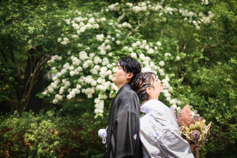 平日特別【和装1着】プラン[400坪森のガーデン]着付け師付き添いの撮影、美肌体型補正修整写真データ25カット付