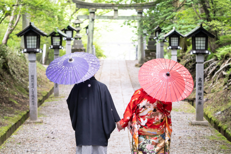 [那須温泉神社＋スタジオ]紅葉や雪撮影も【白無垢＋色打掛　和装2着プラン】