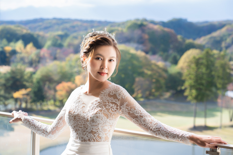 完全貸切【ソロウェディング洋装1着】 屋外ガーデン撮影OK◆美肌修整後データ納品◆ブーケ等の小物一式付◆小物持込み料無料
