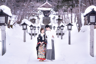 [那須温泉神社＋スタジオ]紅葉や雪撮影も【白無垢＋色打掛　和装2着プラン】