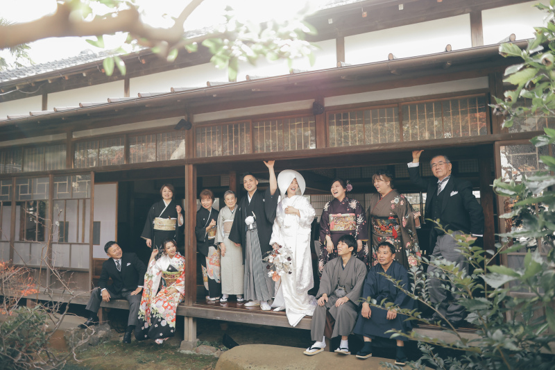 【フォト&会食プラン―和装】美しい日本庭園&館内撮影1.5h◆フレンチコース6名様分|データ100カット付