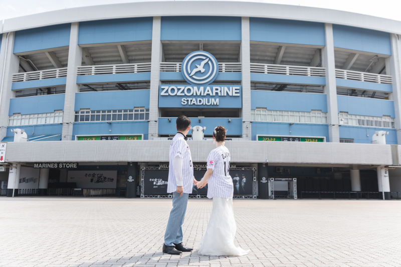 野球好きさん必見！ZOZOマリンスタジアムでフォトウエディング