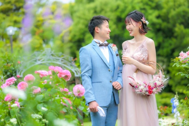 お花に囲まれて、