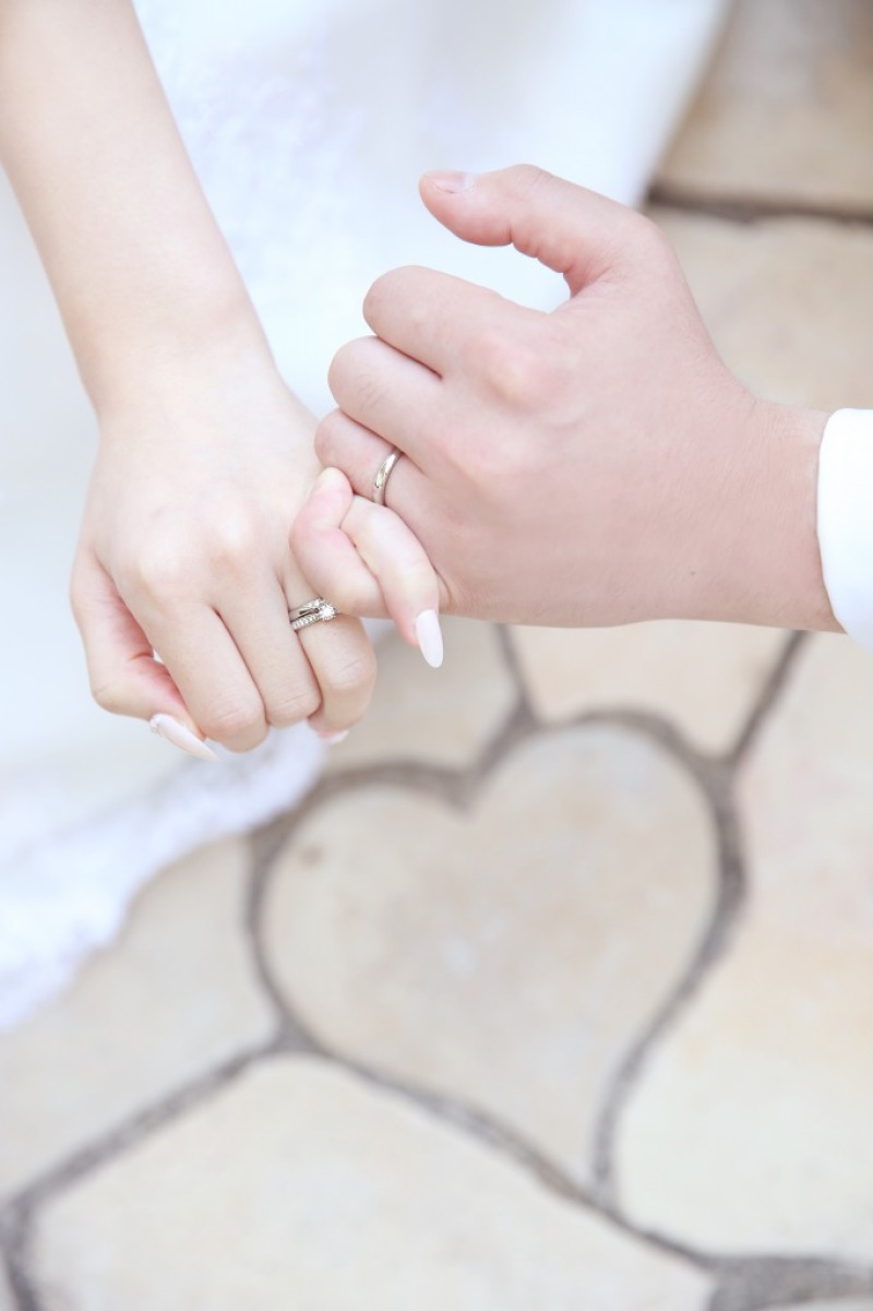 地面にハートマーク♡