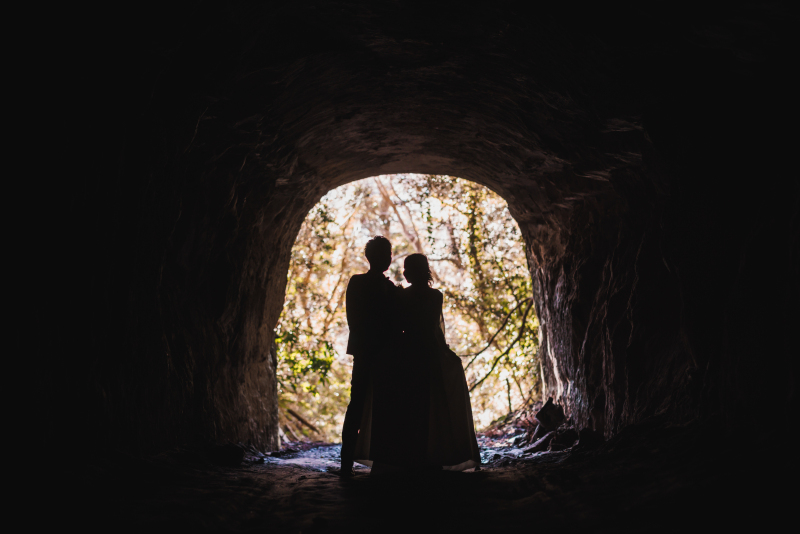 洞窟で神秘的なショット